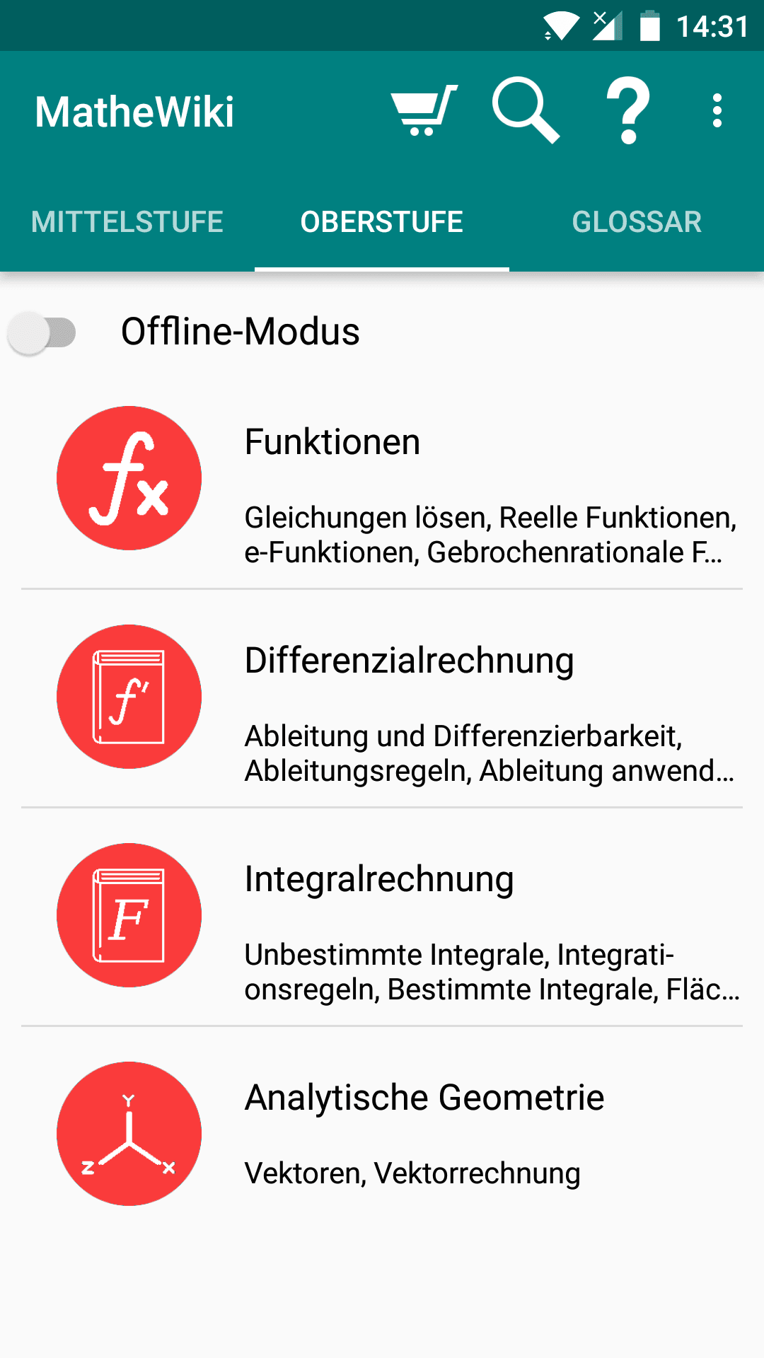 Math Wiki Themen in der Oberstufe