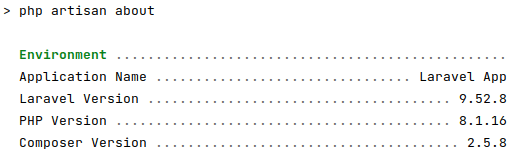 Laravel Artisan about