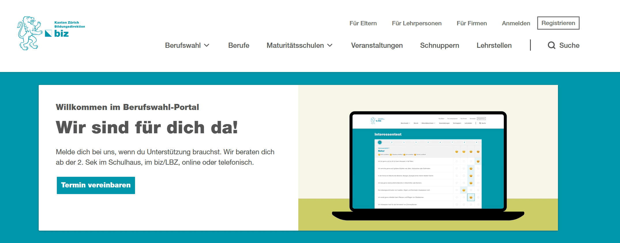 Berufswahlportal Kanton Zürich: Beispiel für Headless WordPress