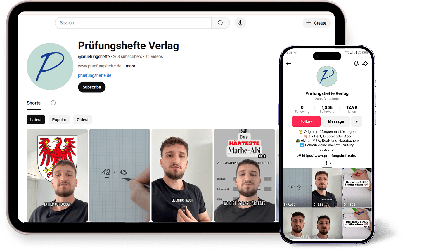 Prüfungshefte Social Media Kanäle