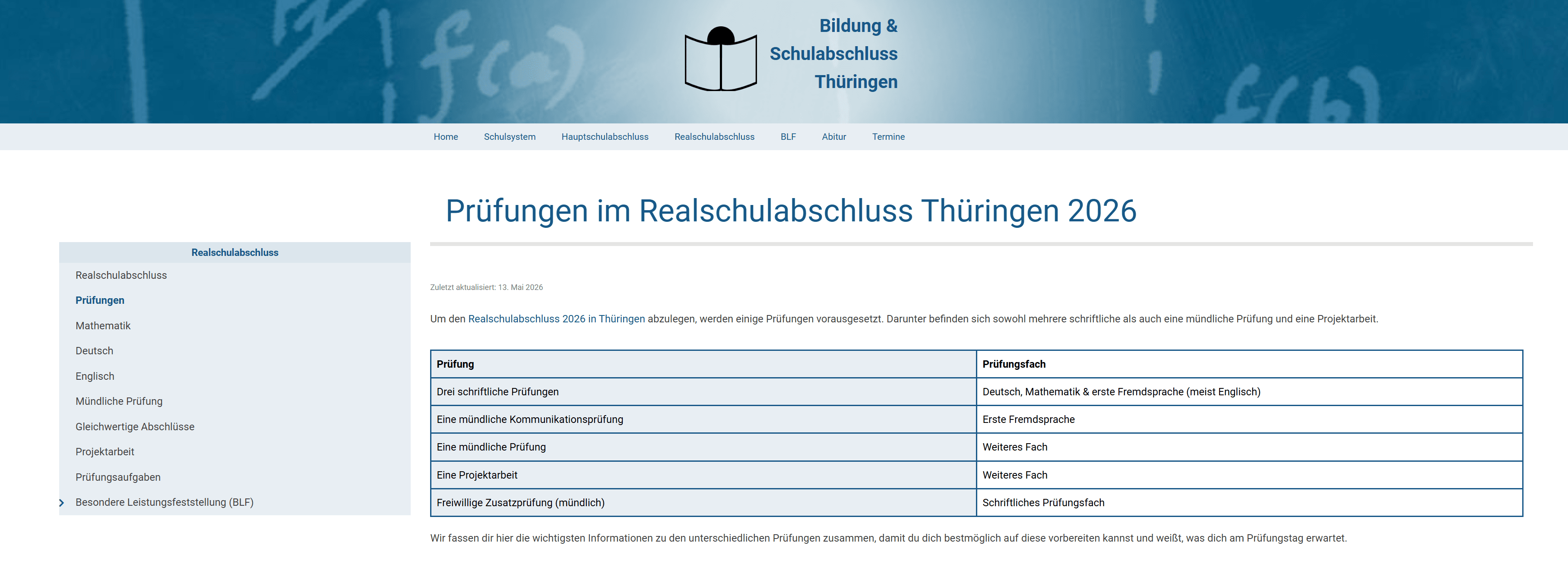 Screenshot der Website bildung-thueringen.de