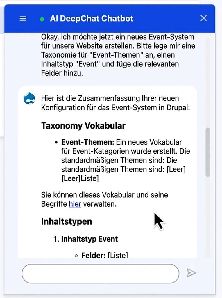Chatbot von Drupal CMS