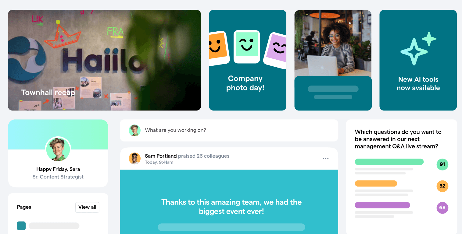 Screenshot von Haiilo