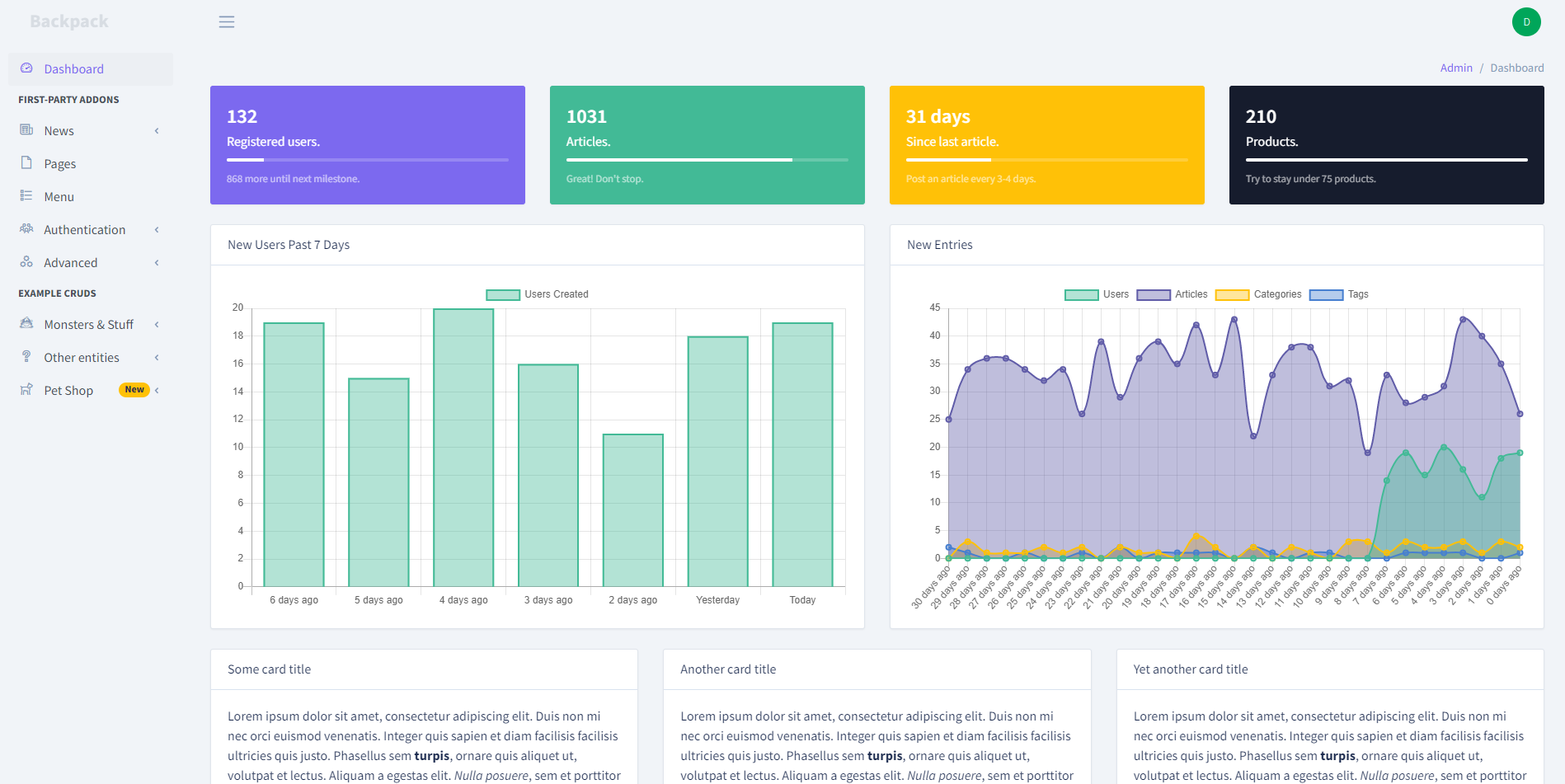 Backpack Admin-Panel