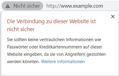 Unsichere Website wegen fehlendem SSL bzw. https