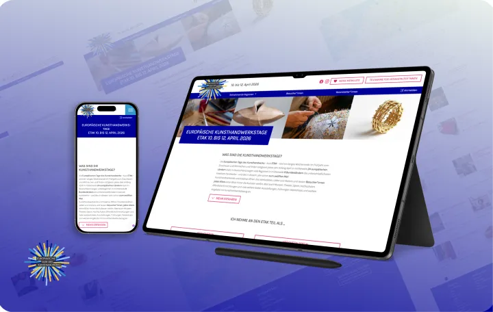 Etak Website dargestellt auf Entgeräten