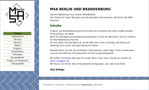 MSA Berlin-Brandenburg Website