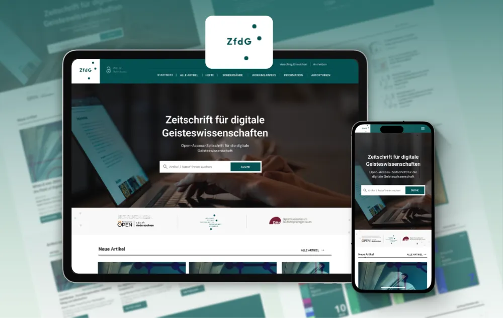 ZfdG Website auf Endgeräten