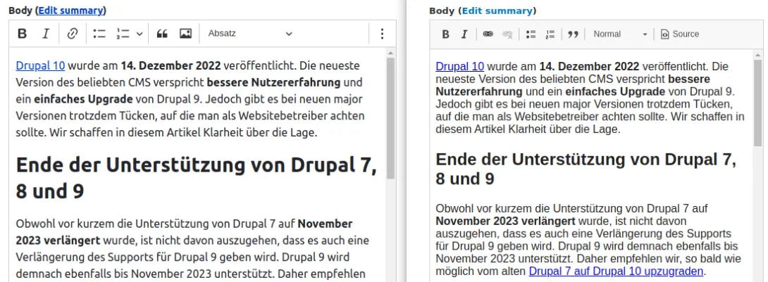CKEditor 5 vs CKEditor 4